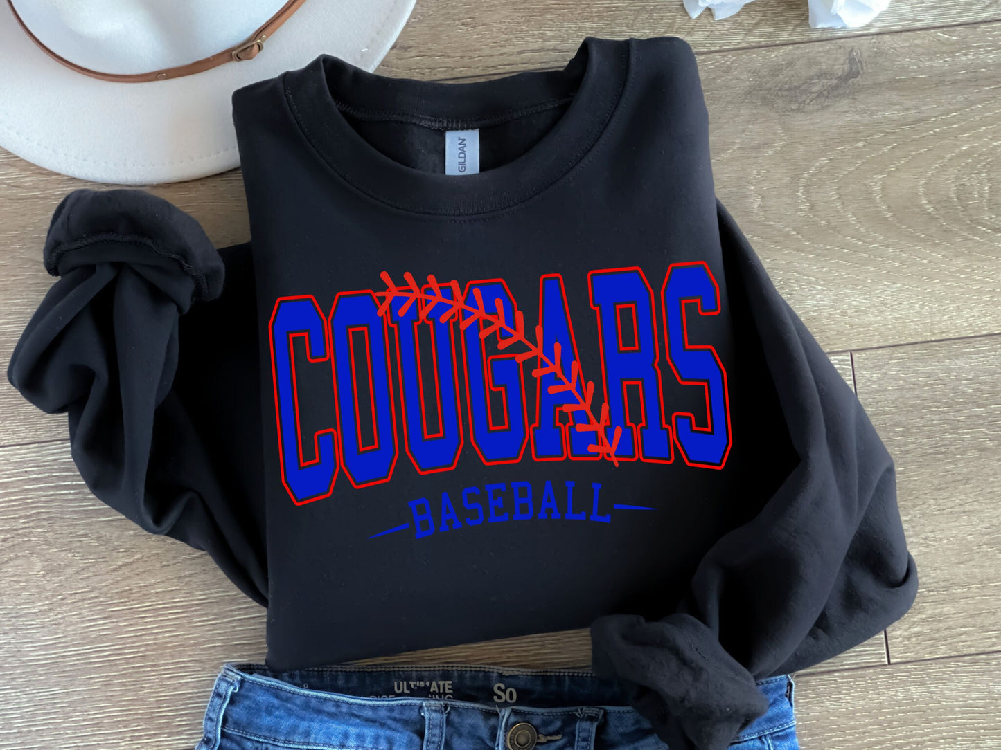 Cougars Baseball-Red & Royal-Digital Design