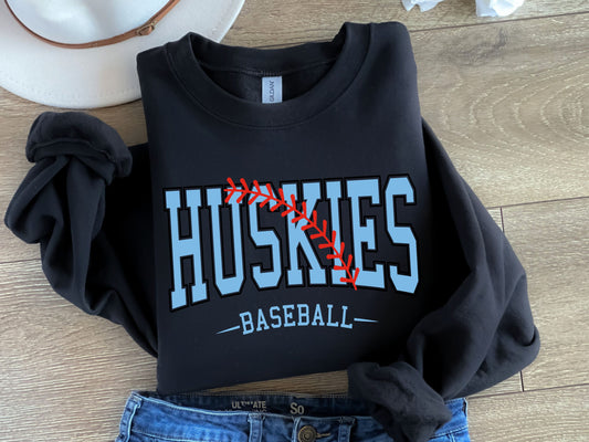 Huskies Baseball-Columbia Blue & Black-Digital Design