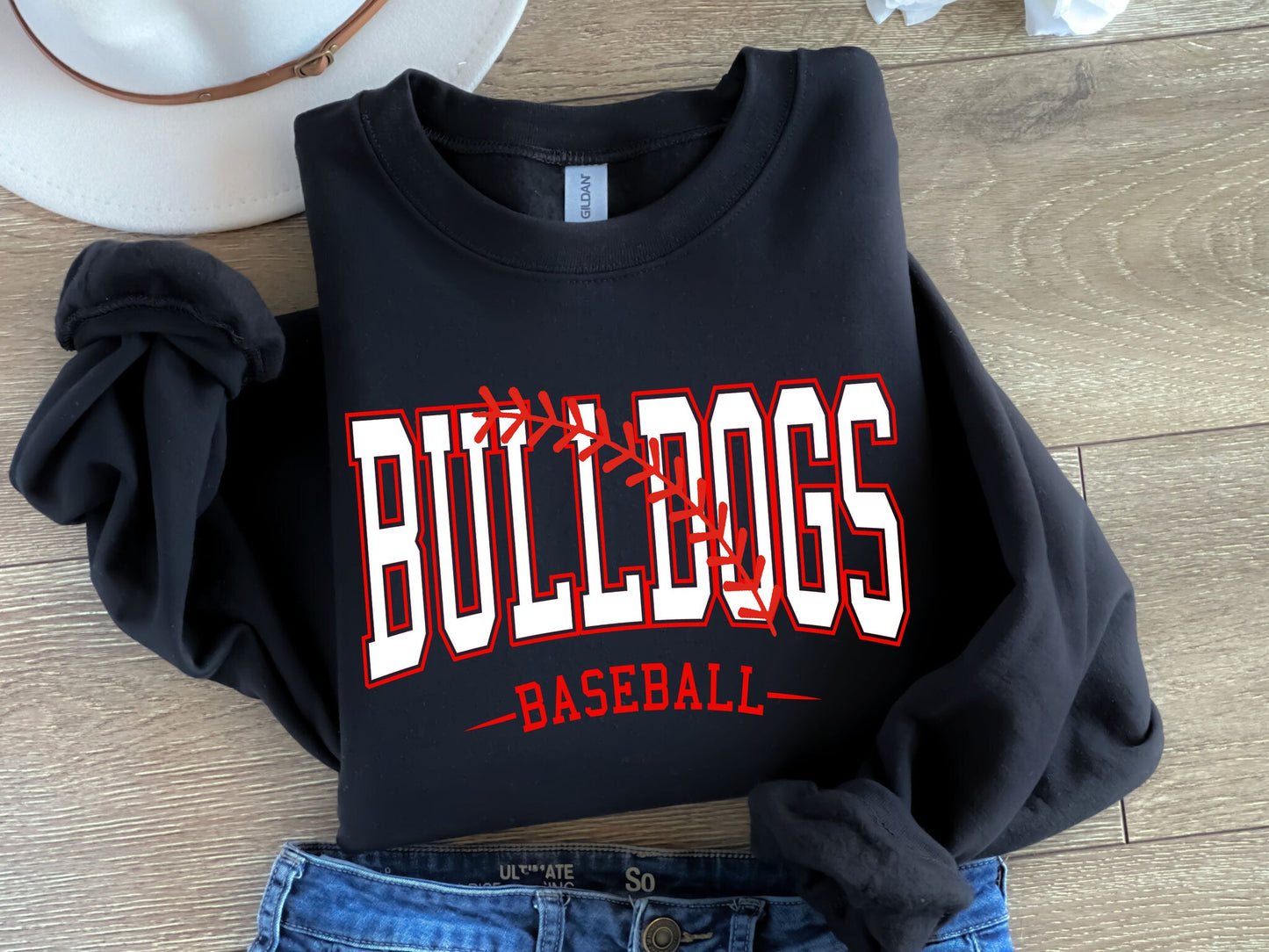 Bulldogs Baseball-Red & White-Digital Design