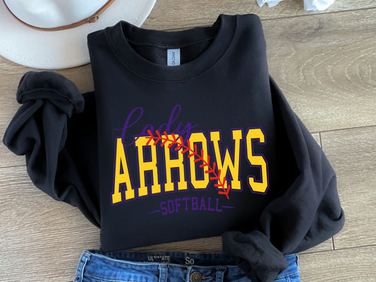 Lady Arrows Softball-yellow & purple-Digital Design