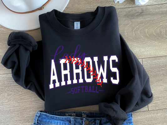 Lady Arrows Softball-white & purple-Digital Design
