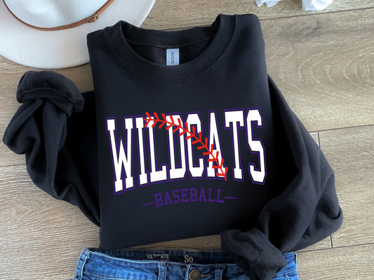 Wildcats baseball-white & purple-Digital Design