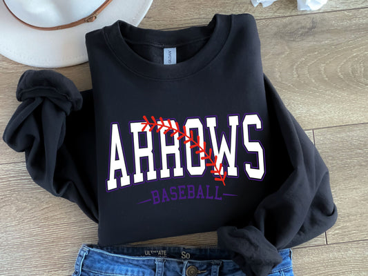 Arrows baseball-white & purple-Digital Design