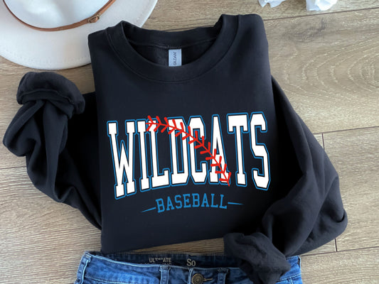 Wildcats Baseball-White & Columbia Blue-Digital Design