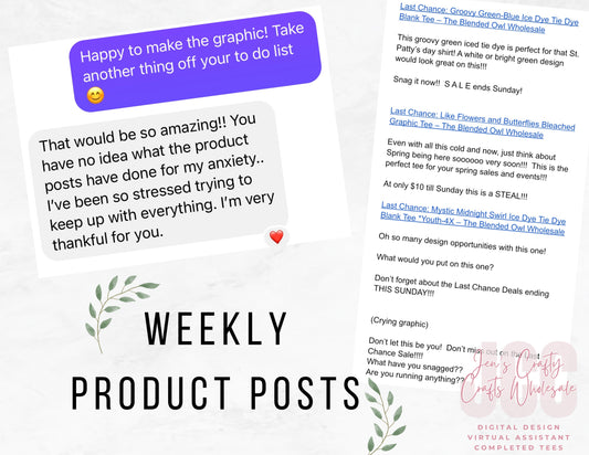 Weekly Product Posts