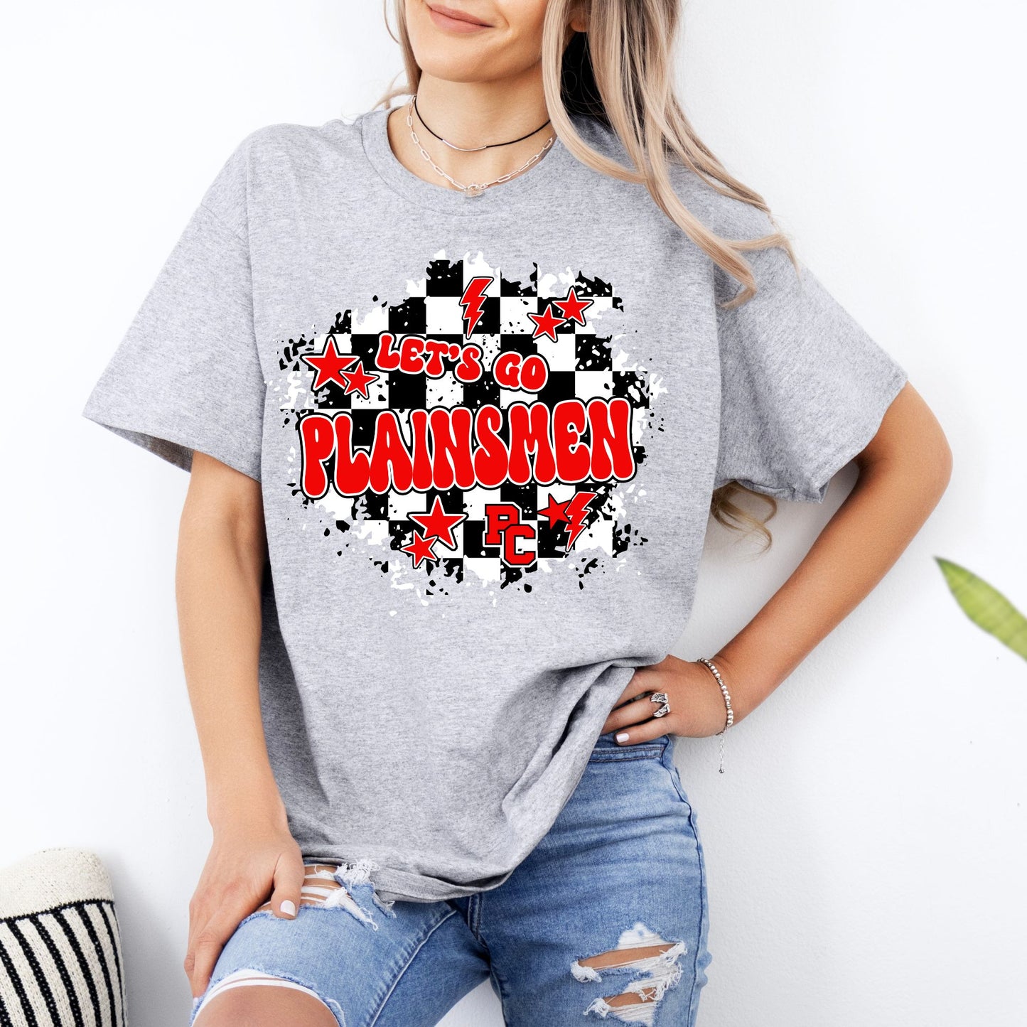 Let's Go CUSTOM Checkered Stars-Digital Design