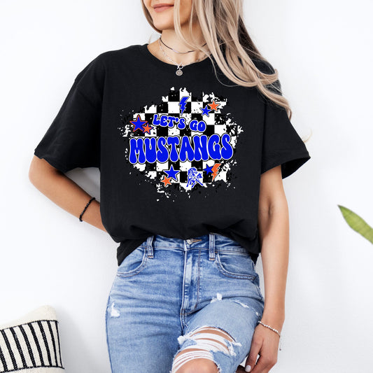Let's Go Mustangs Checkered Stars-Digital Design
