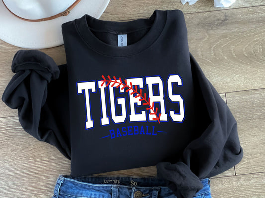 Tigers Baseball-White & Royal-Digital Design