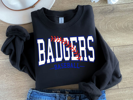 Badgers Baseball-White & Royal-Digital Design