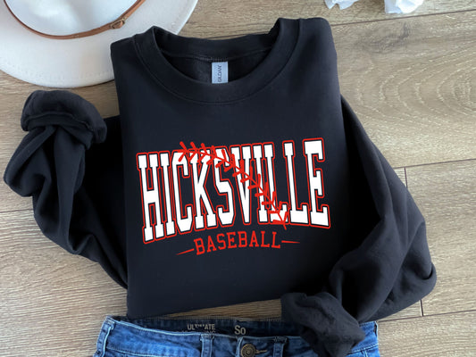 Hicksville Baseball-White & Red-Digital Design