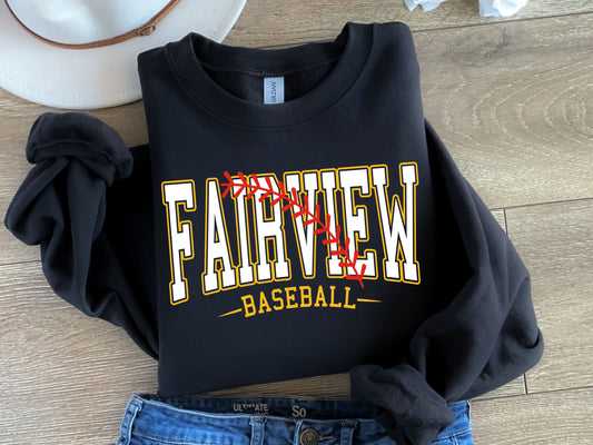 Fairview Baseball-White & Yellow-Digital Design