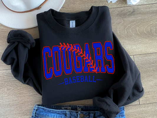 Cougars Baseball-Red & Royal-Digital Design