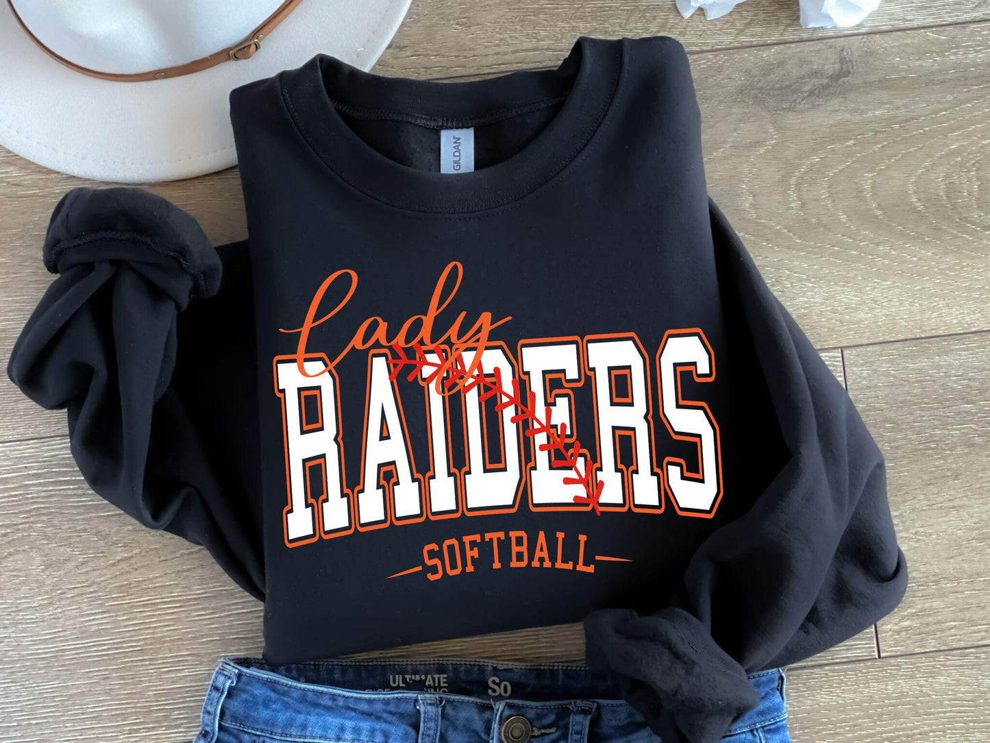 Lady Rebels Softball-White & Orange-Digital Design