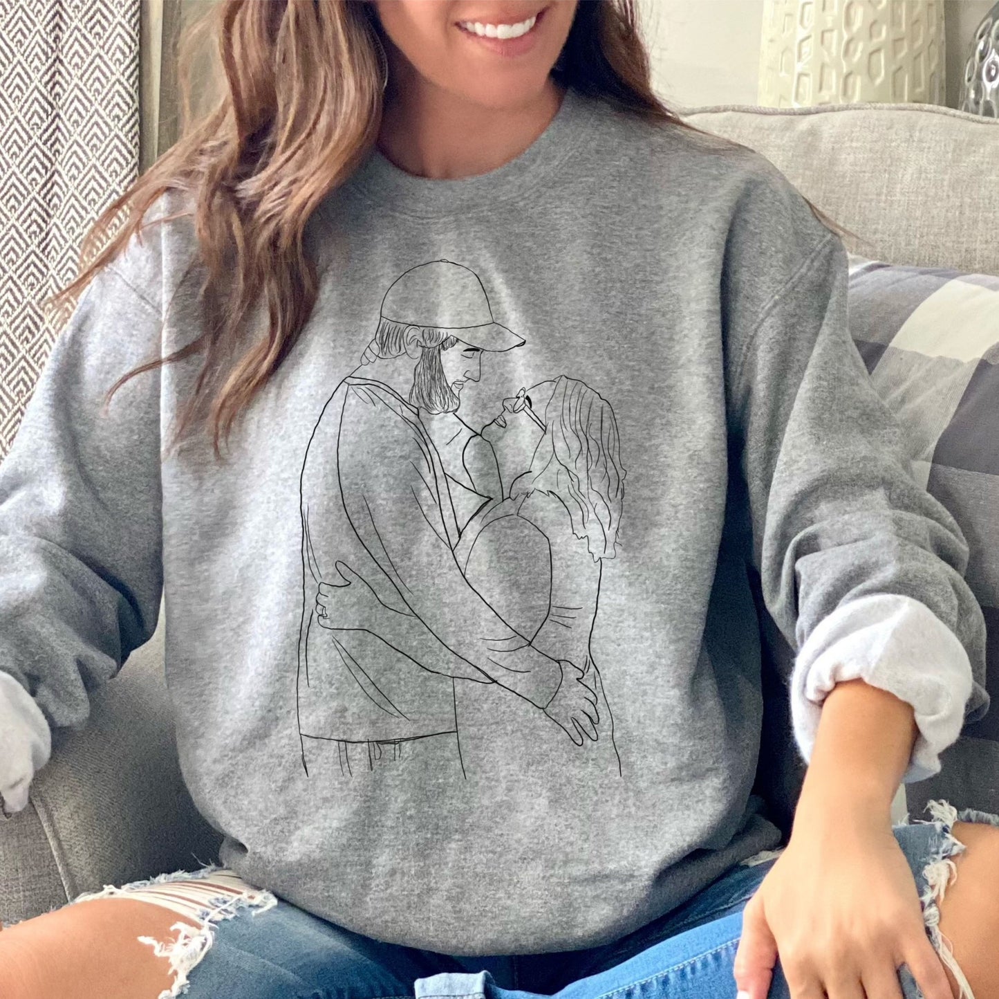 Line Drawn Portrait DTF Transfer CUSTOM