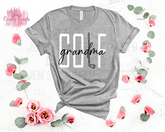 Golf Grandma Completed Tee